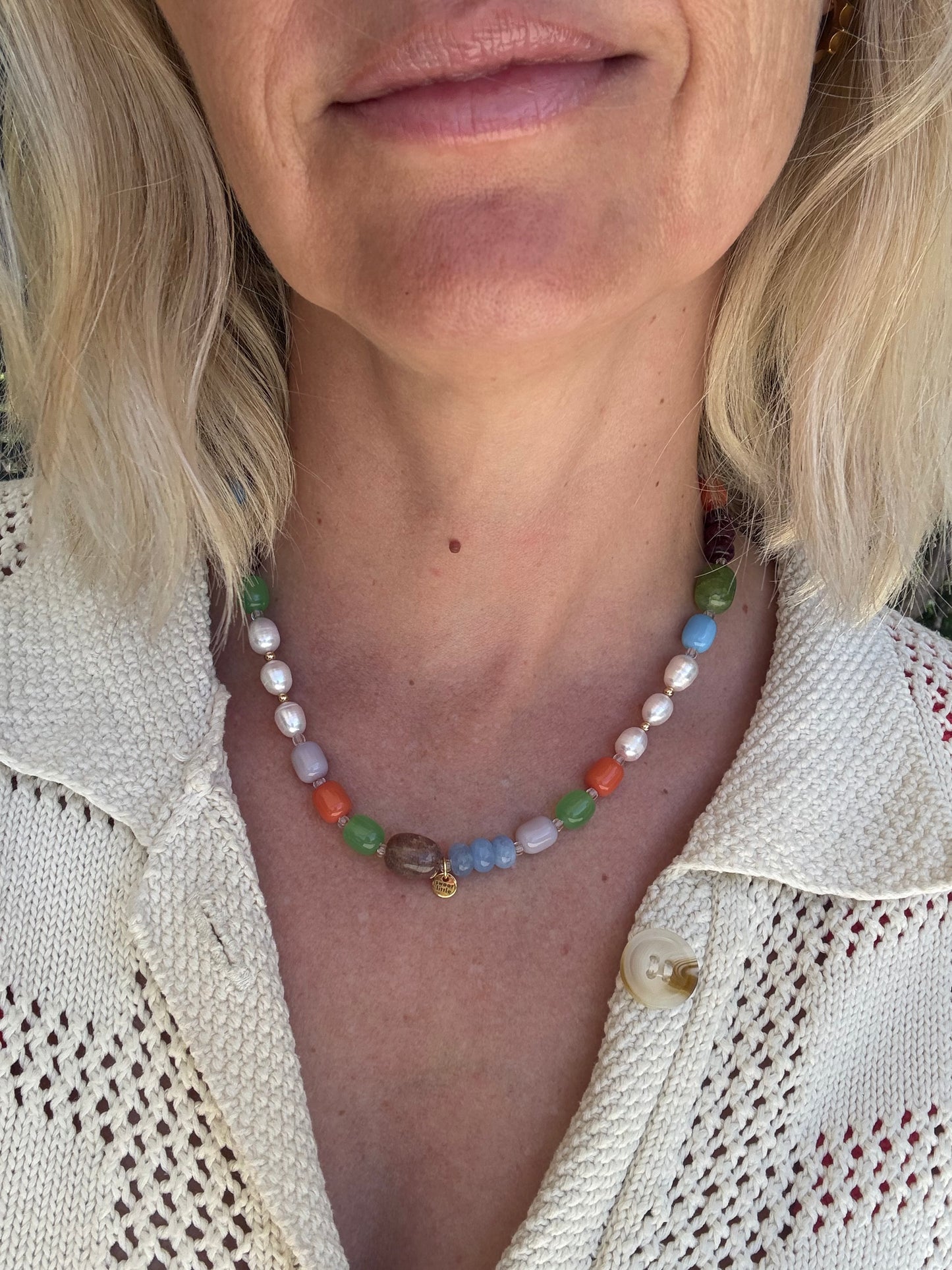 Semi-precious stone necklaces with charms