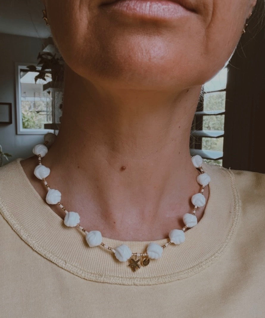 Vintage glass knot bead necklace