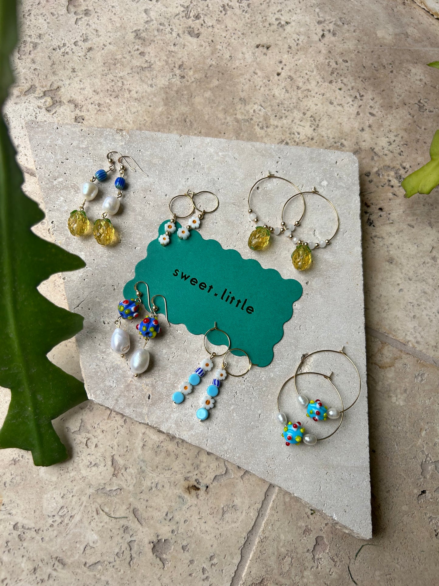 #0048 Spotted Sphere Hoop Earings