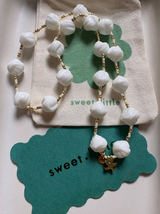 Vintage glass knot bead necklace