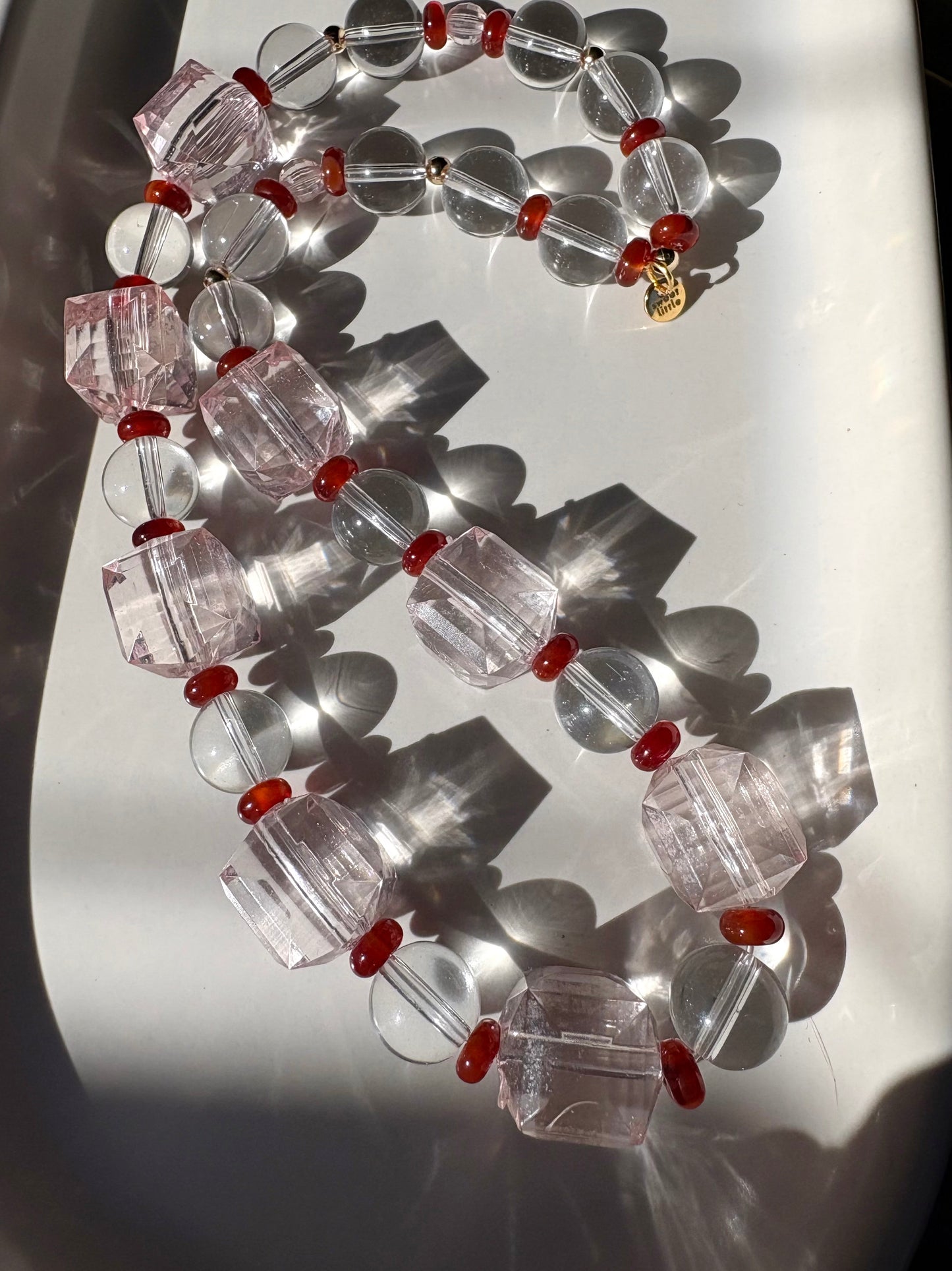 Vintage burgandy reds - faceted necklaces