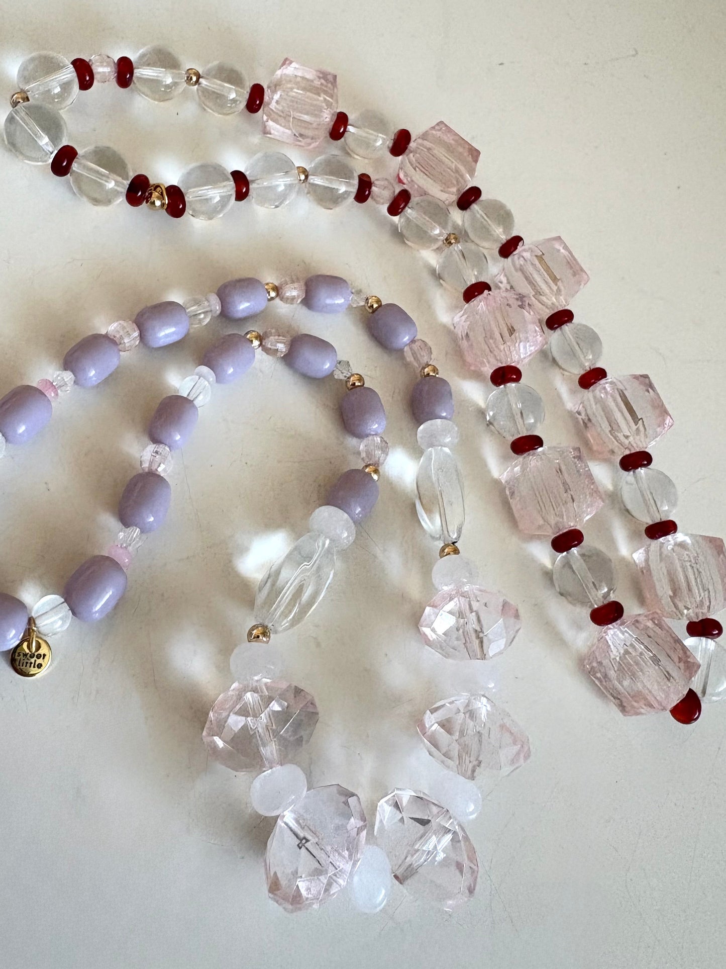 Moody hues - vintage faceted bead necklaces