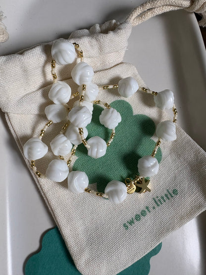 Vintage glass knot bead necklace