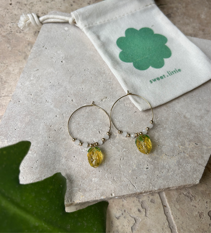 #0043 Pineapple Hoop Earings