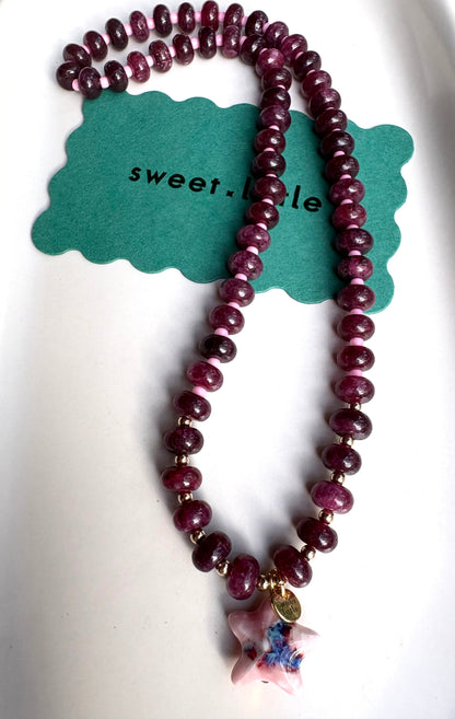 Semi-precious stone necklaces with charms