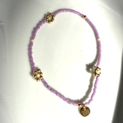 Gold flower fine beaded bracelets