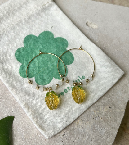 #0043 Pineapple Hoop Earings