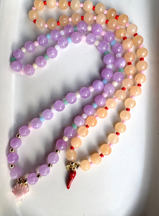 Semi-precious stone necklaces with charms