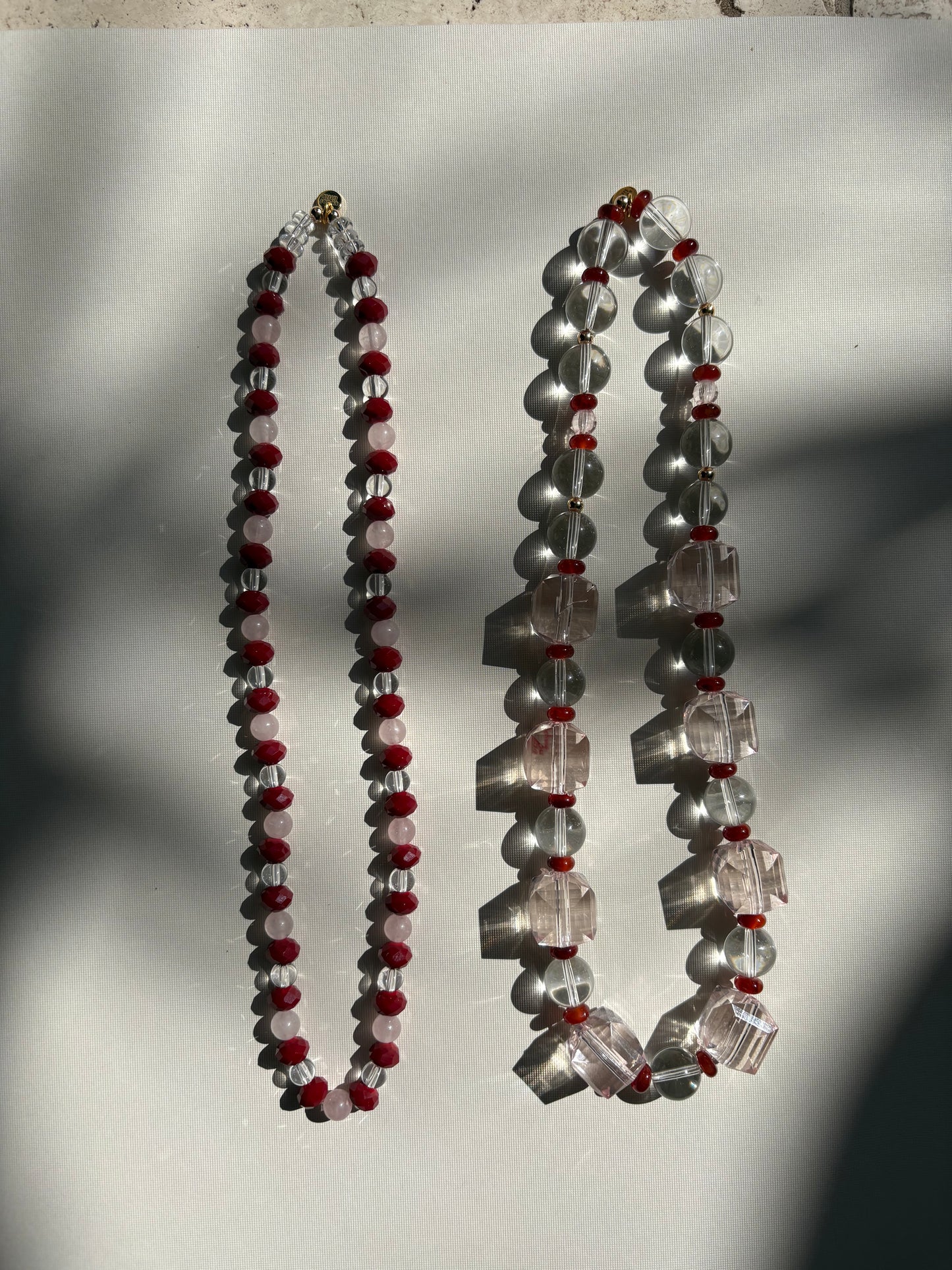 Vintage burgandy reds - faceted necklaces
