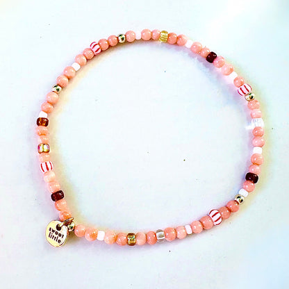 Peachy rounded bead bracelet