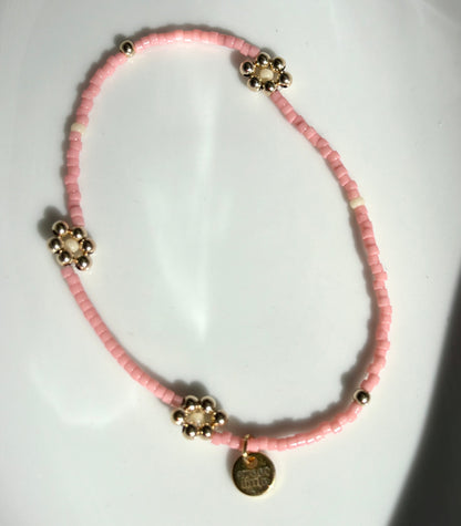 Gold flower fine beaded bracelets