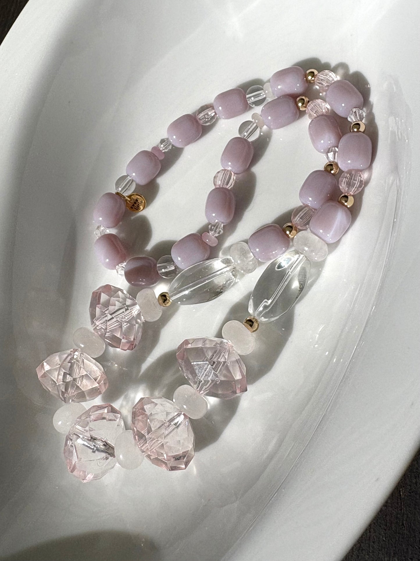 Moody hues - vintage faceted bead necklaces