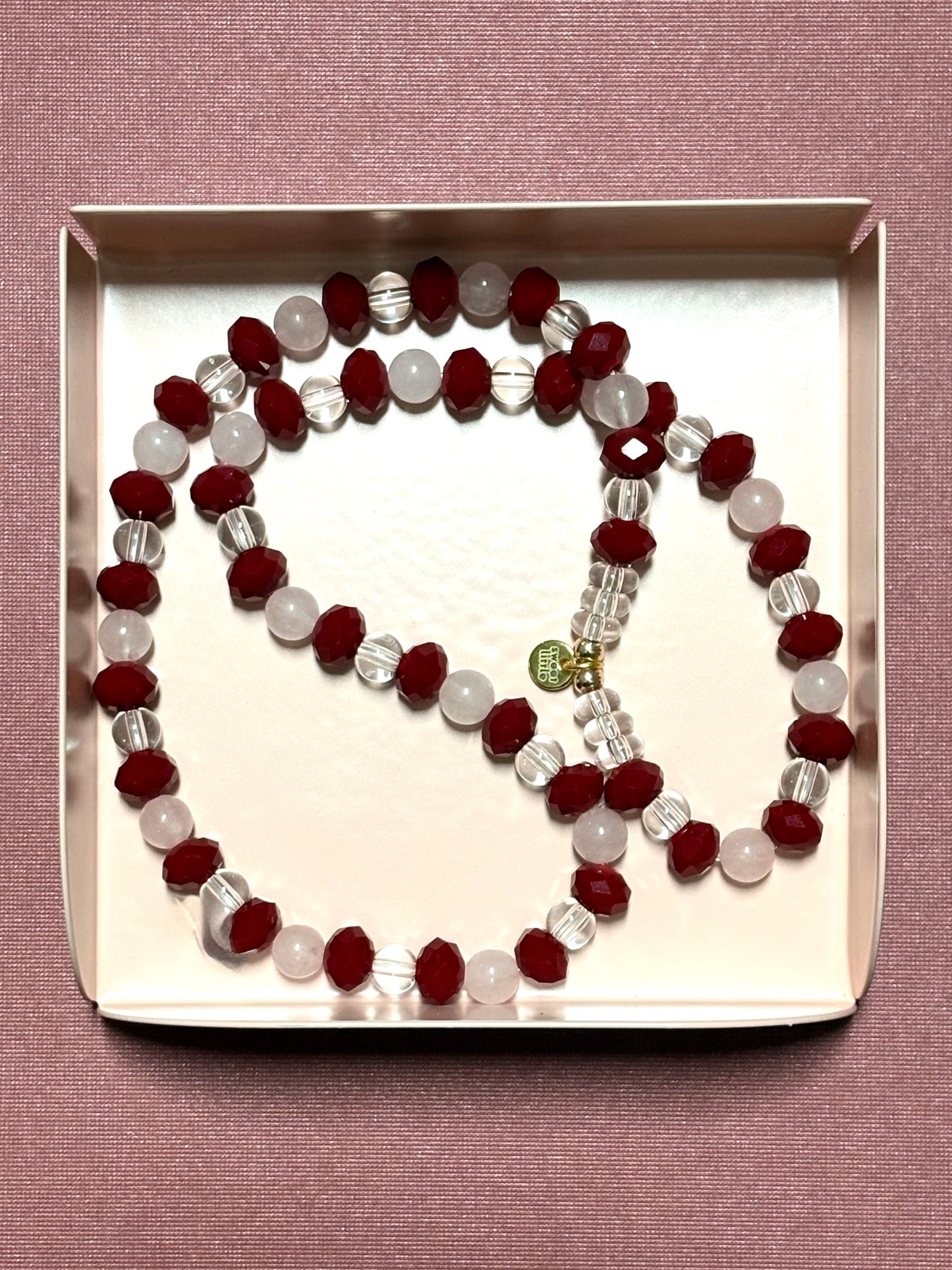 Vintage burgandy reds - faceted necklaces
