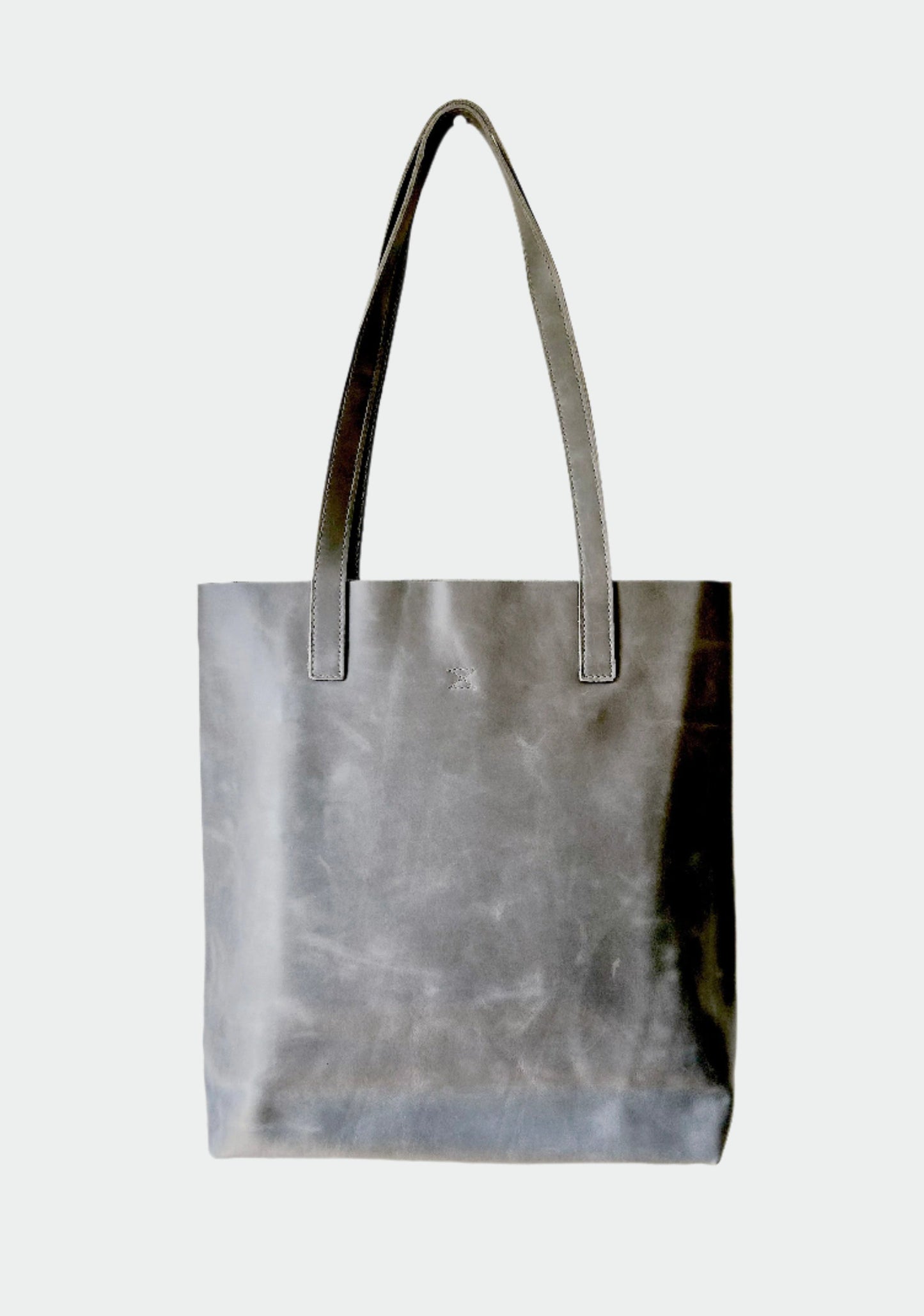 SPOT Grey Leather Tote Bag