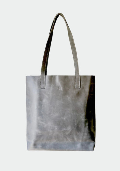 SPOT Grey Leather Tote Bag