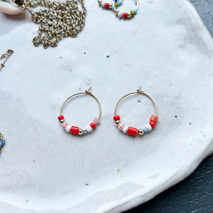 #0039 BEADED HOOP EARINGS