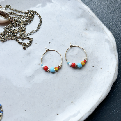 #0040 BEADED HOOP EARINGS