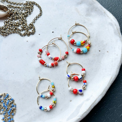 #0040 BEADED HOOP EARINGS