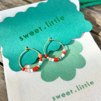 #0039 BEADED HOOP EARINGS
