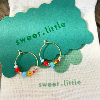 #0040 BEADED HOOP EARINGS