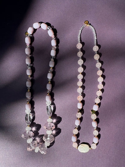 Moody hues - vintage faceted bead necklaces