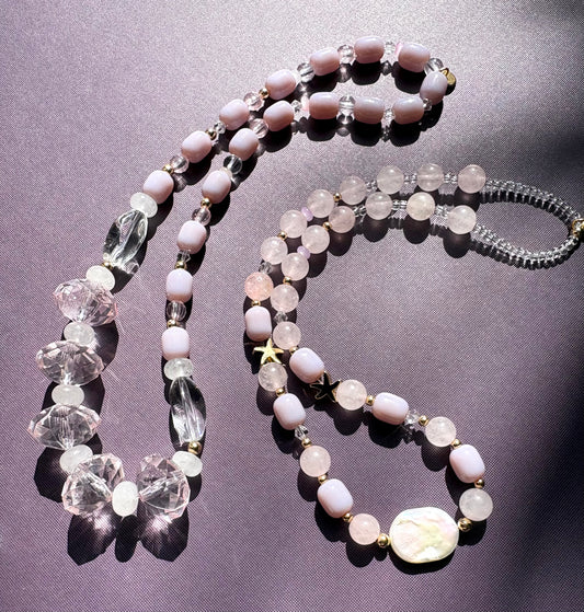 Moody hues - vintage faceted bead necklaces
