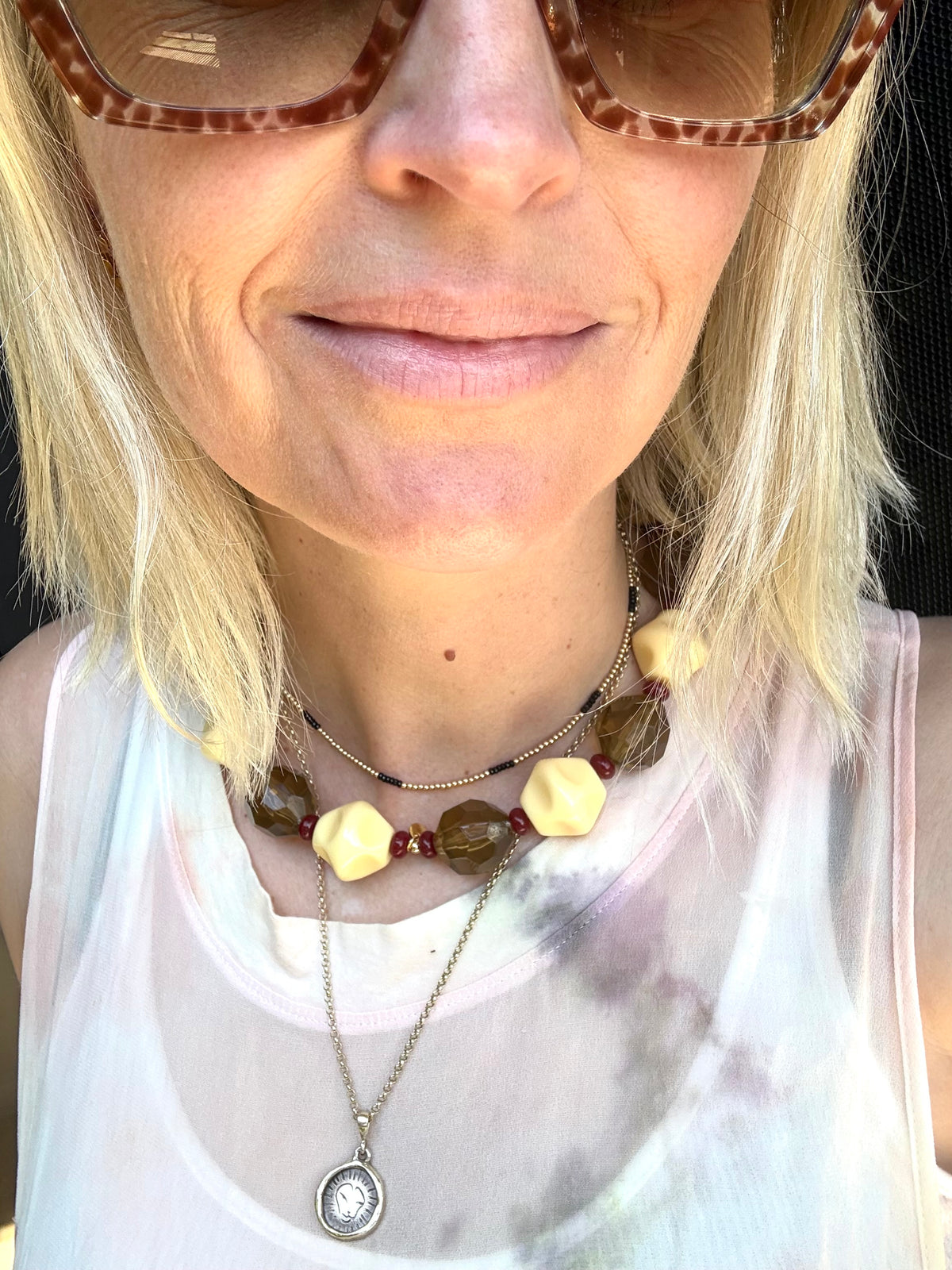 ‘Bones’ and jewels beaded necklace