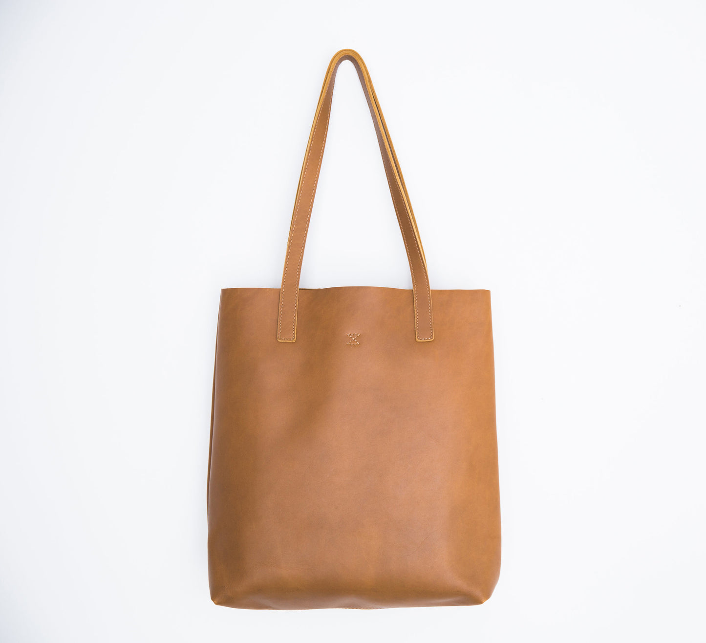 PEAKS Tan Leather Tote Bag