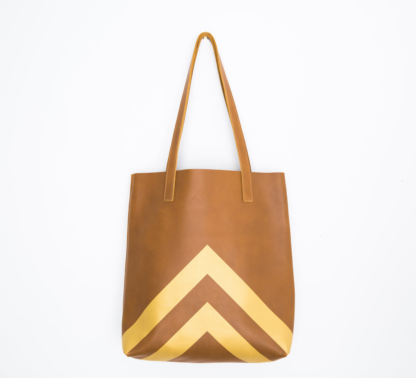PEAKS Tan Leather Tote Bag