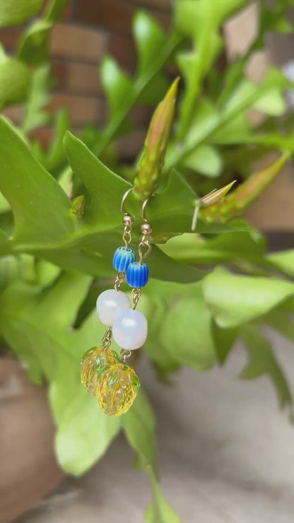#0044 Pineapple Pearl Earings